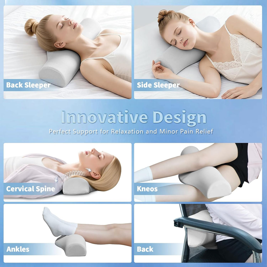 BBHNO Cervical Neck Pillows, Orthopedic Roll Pillow for Neck, Sleeping Decompression Devices Support and Shoulder Relaxer, High-Densit…