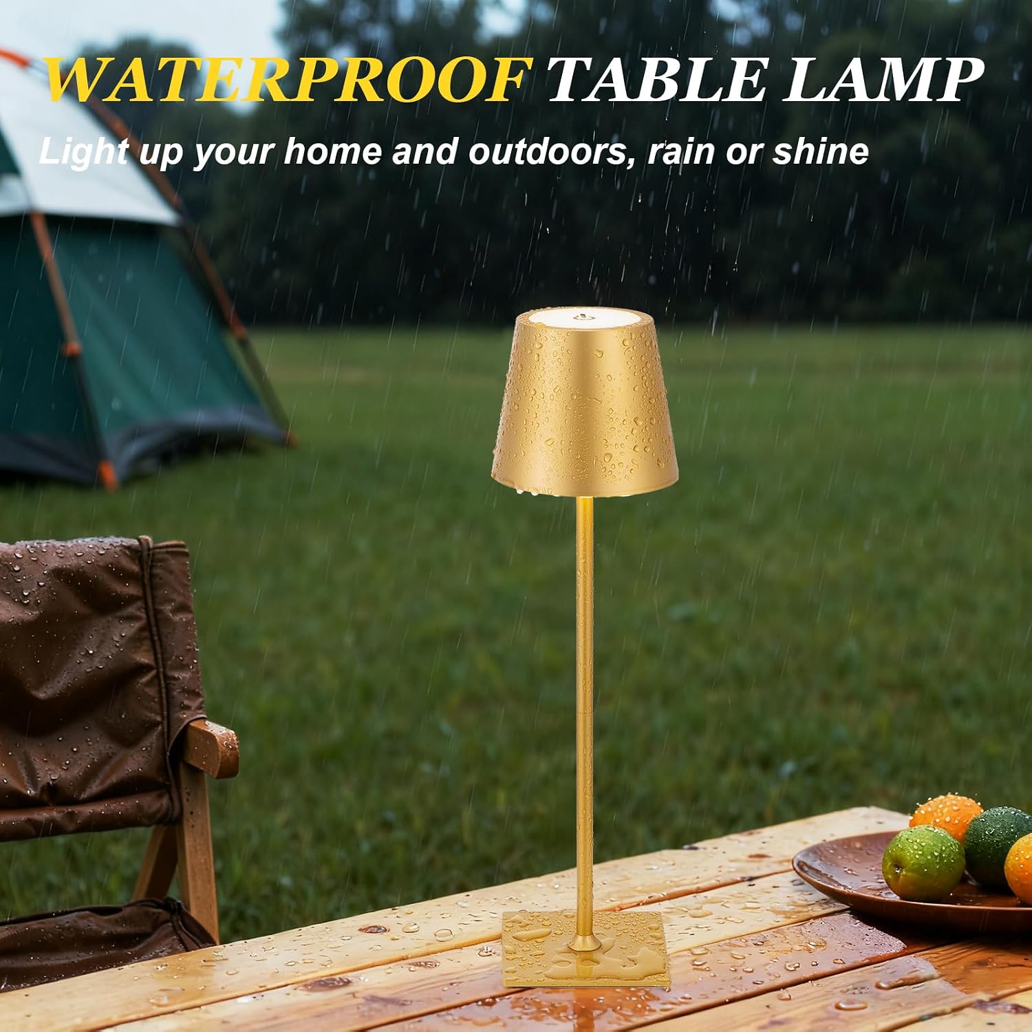 Kakanuo Gold Cordless Rechargeable Table Lamp 5000mAh Battery Operated Lamps, 3 Colors Stepless Dimming Touch Lamp for Living Room…