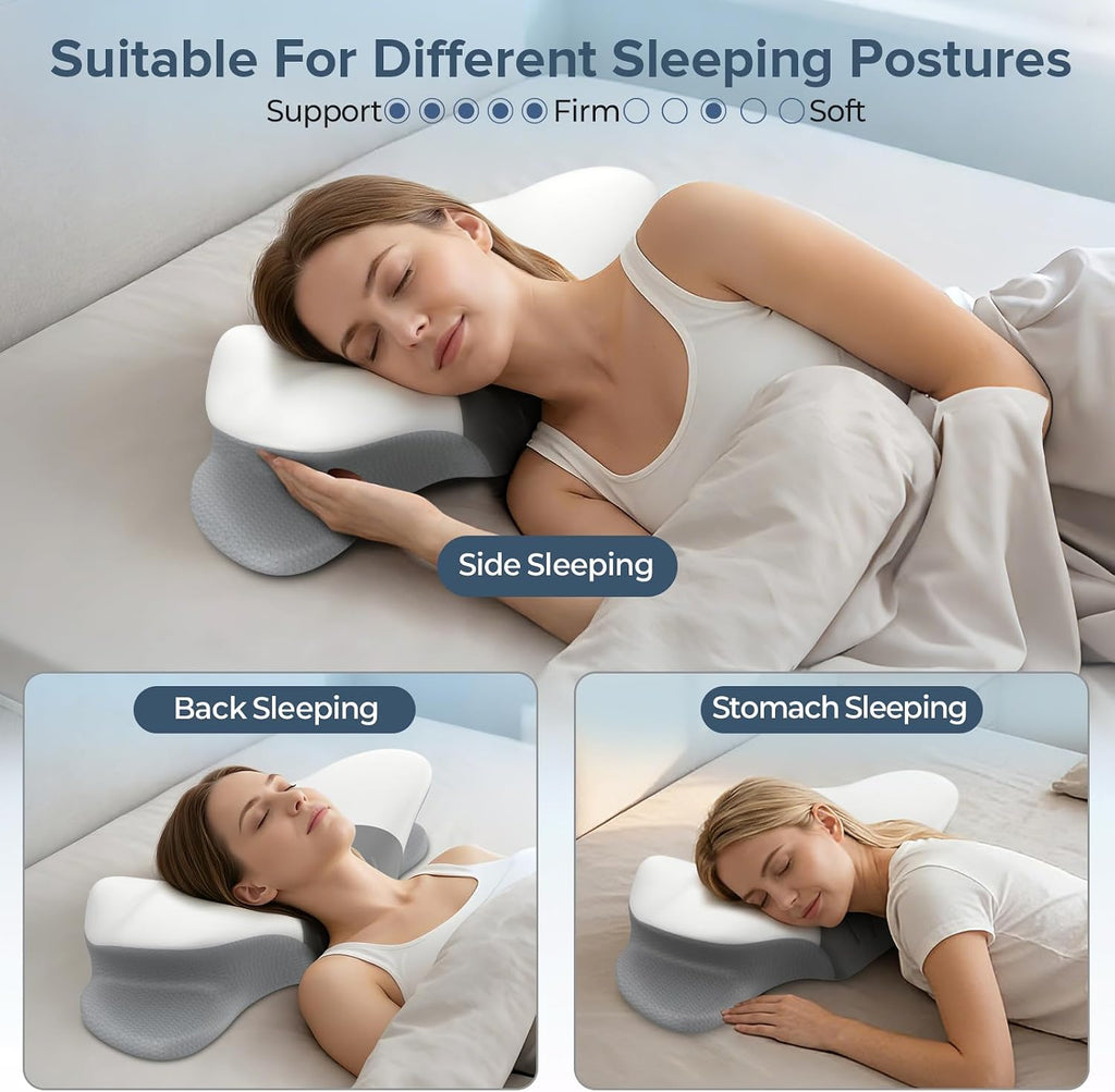 beslovo Cervical Neck Pillow for, Ergonomic Side Sleeper Pillow for Sleeping, Orthopedic Neck Support Contour Memory Foam Pillow for Side…