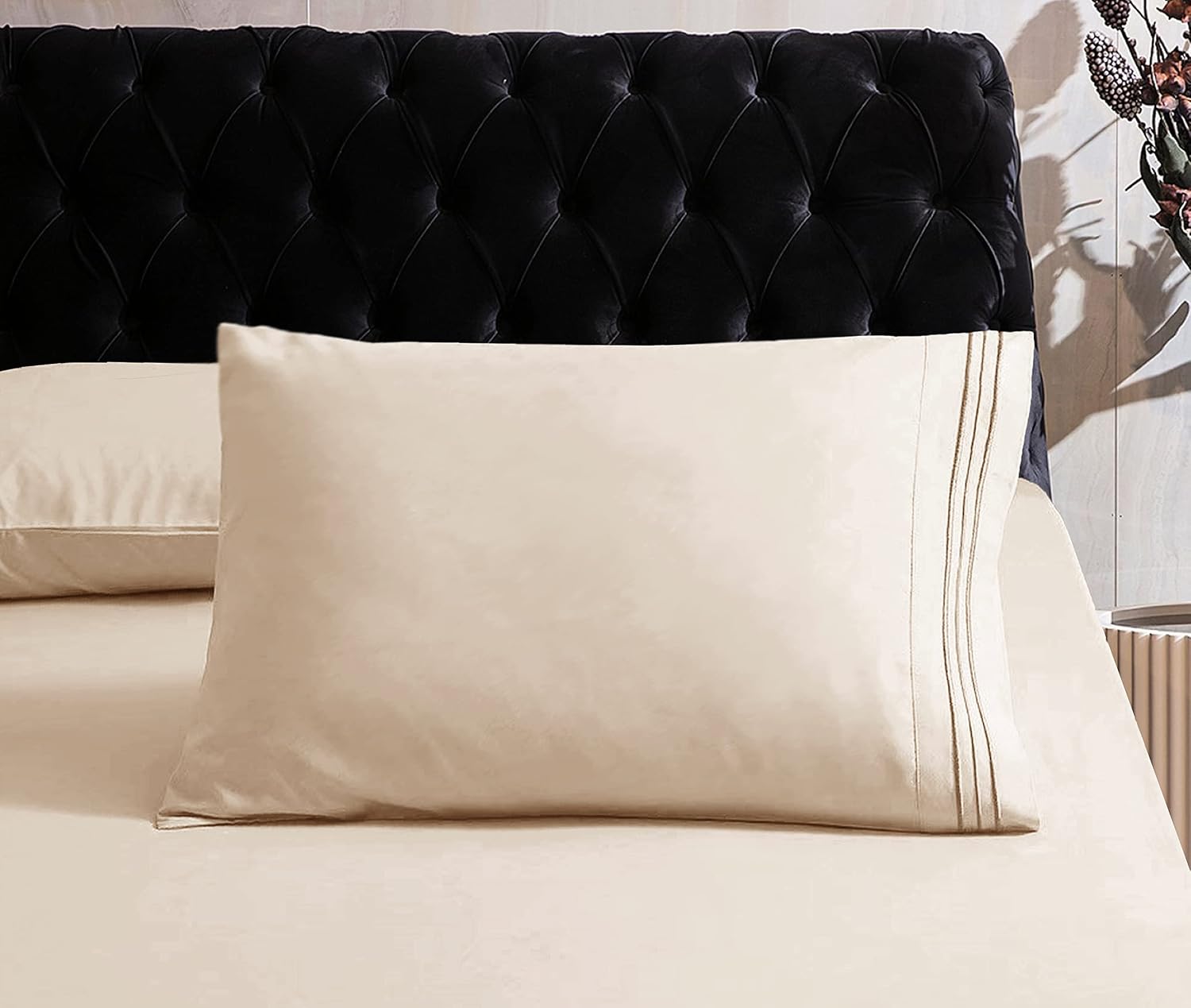 MocassiLuxuryBedding Mocassi Cali King Sheet Set - Luxury Hotel 1800 Premier Bedding Sheets & Pillowcases - Ultra Soft Breathable & Cooling…