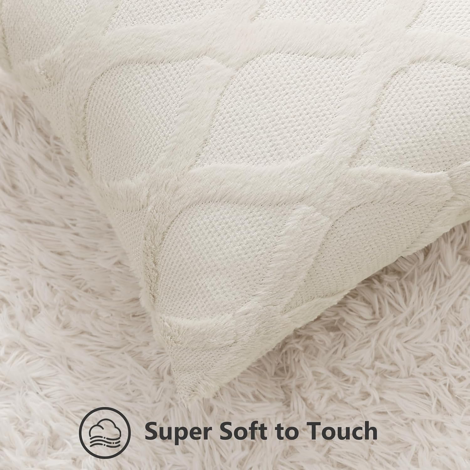 decorUhome Summer Euro Sham Throw Pillow Covers 22x22 Inch Set of 2, Soft Plush Faux Fur Wool Beige Accent Couch Pillow Covers for Modern F…