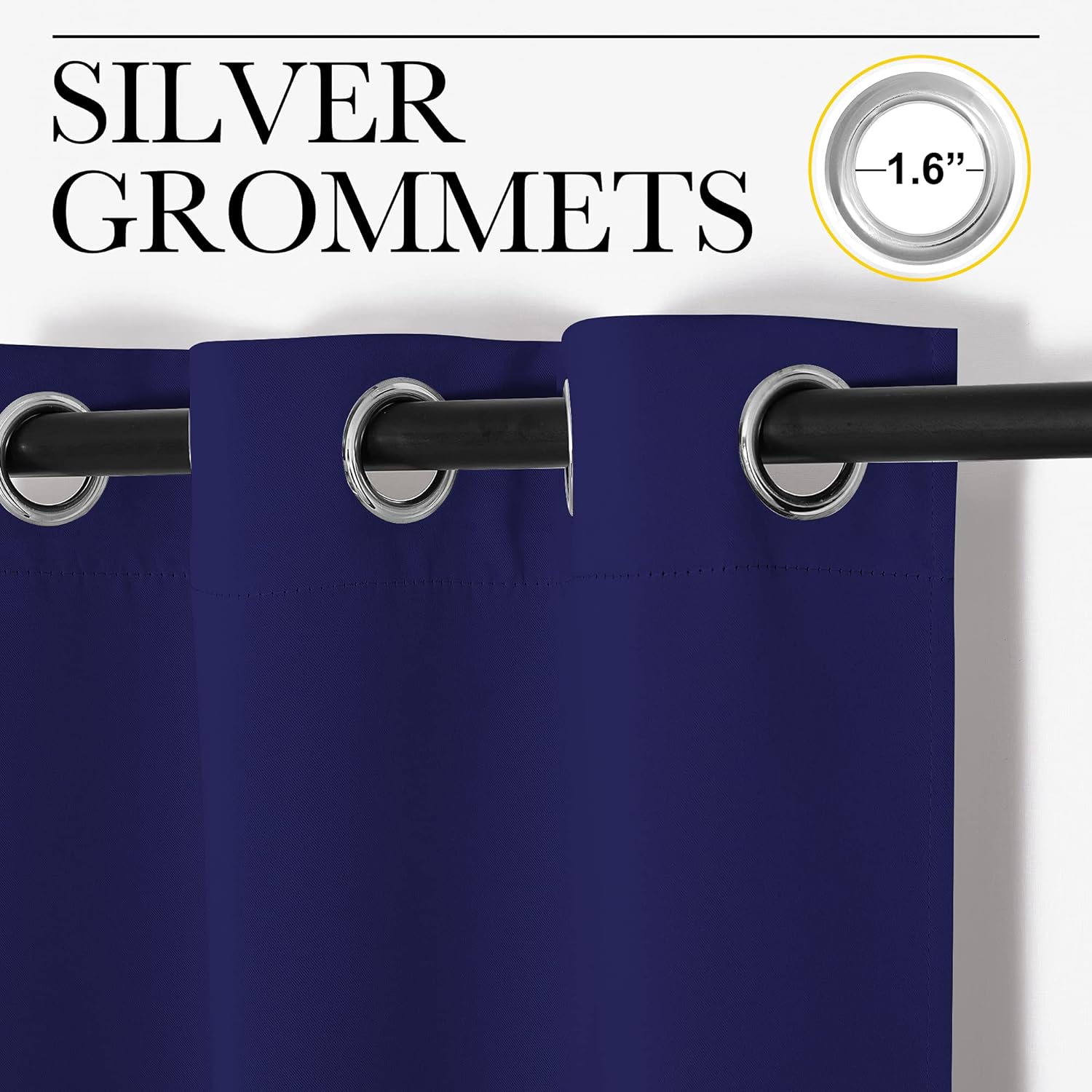 NICETOWN Blackout Draperies Curtains, All Season Thermal Insulated Solid Grommet Top Blackout Curtains/Drapes for Kid's Room (Royal Blue…