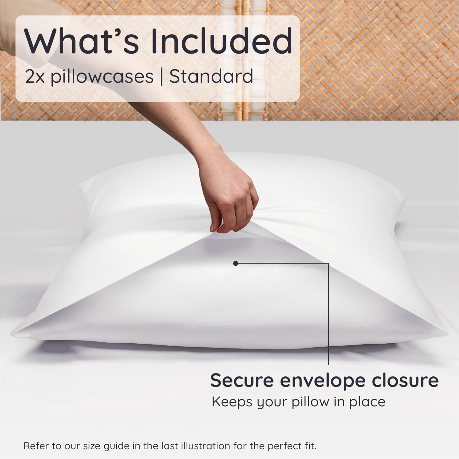 Bambaw 100% Viscose Derived from Bamboo Pillowcase Standard Size – Set of 2 Cooling Pillow Cases for Hot Sleepers, Breathable & Good for th…