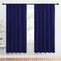 NICETOWN Bedroom Curtains Blackout Draperies - Thermal Insulated Solid Top Pocket Blackout Drapes for Kid's Room (Navy Blue, 1 Pair, 52 x…