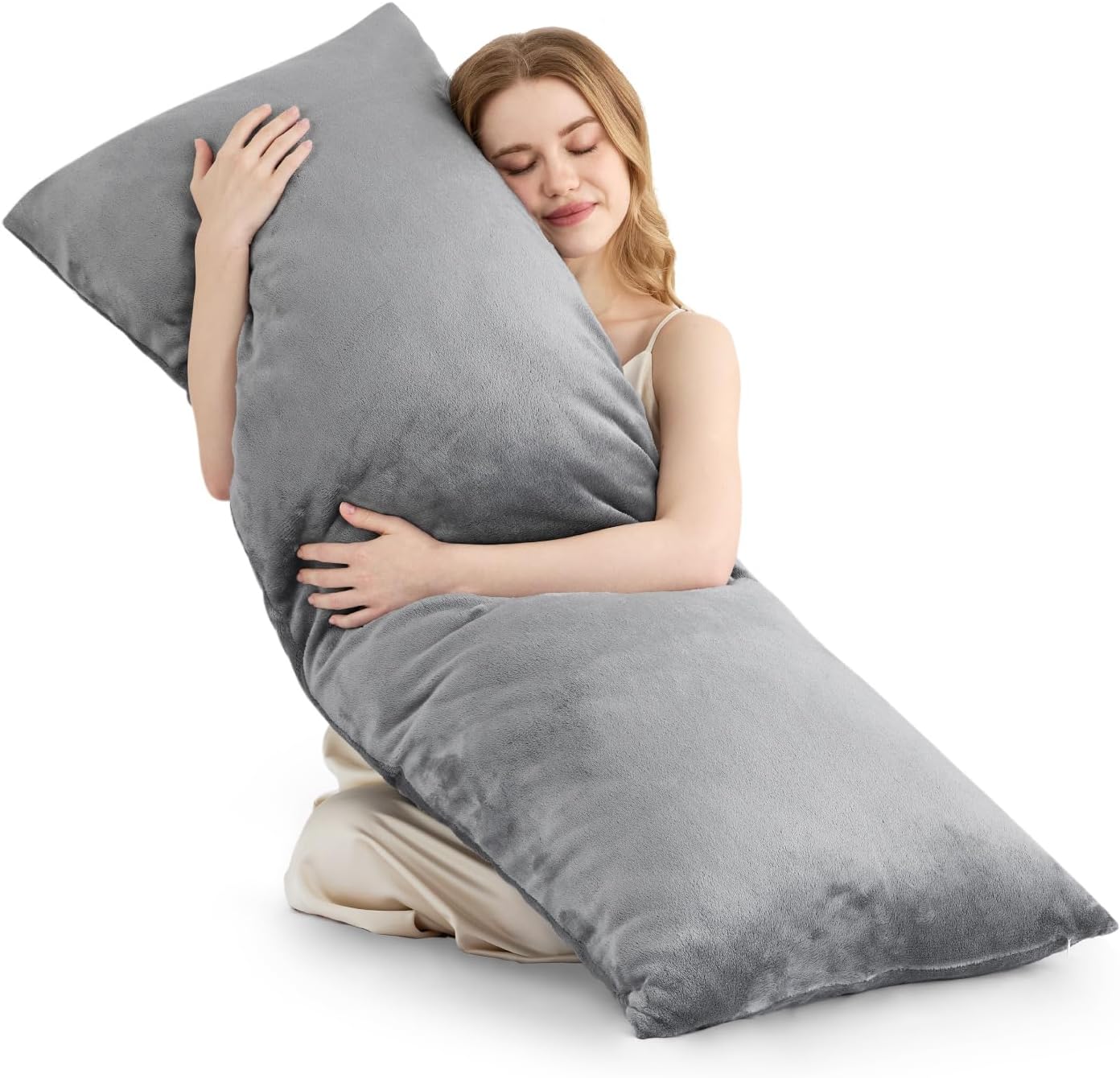 Bedelite Body Pillow Cover with Zipper Closure, Super Soft and Cozy Fuzzy Fleece Body Pillowcase 20 x 54 Inches, Luxury Fluffy Plush Long B…