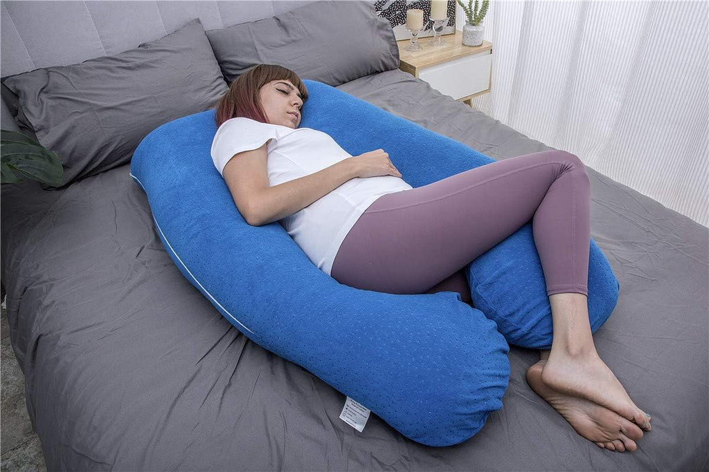Moonpine MOON PINE Pregnancy Pillow, U Shaped Full Body Pillow for Maternity Support, Sleeping Pillow with Cover for Pregnant Women (Dark B…