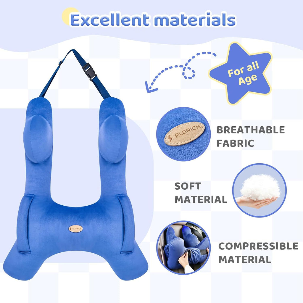 FLORICH Kids Travel Pillow, Car Sleeping Travel Pillow for Kids, Washable H-Shaped Pillow for Adults and Children to Support Head and…