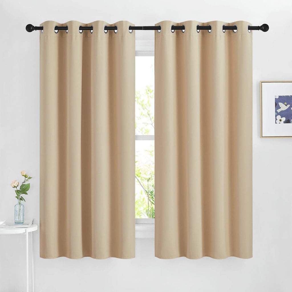 Nicetown Blackout Curtain Panels for Living Room - Window Treatment Thermal Insulated Solid Grommet Vertical Drapes Window Treatments for B…