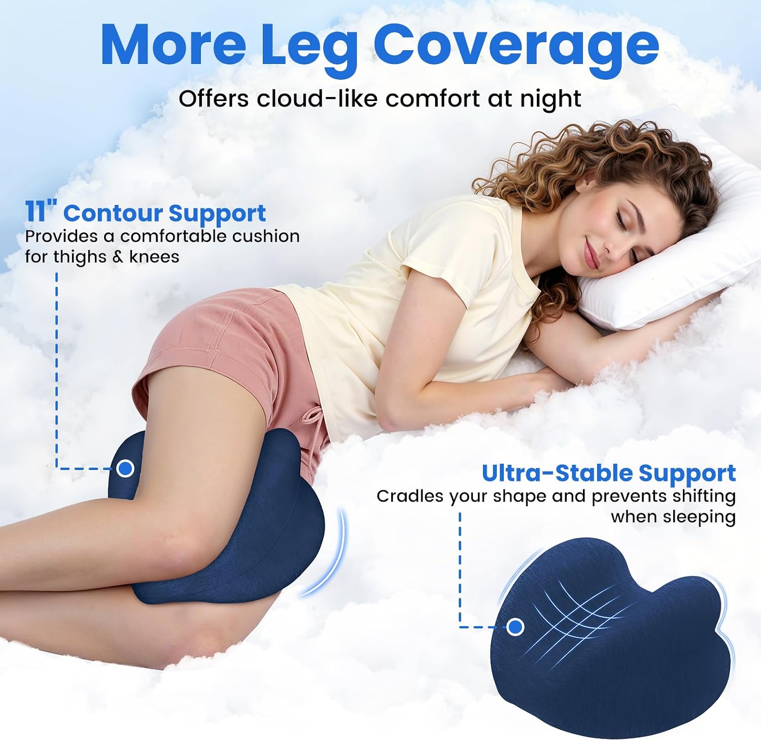 Knee Pillow for Side Sleepers - Cooling Gel Memory Foam Leg Pillow for Side Sleeping, Heart-Shaped Between Legs Cushion for Pressure…