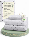 LaneLinen LANE LINEN 100% Organic Cotton Twin Sheets Set - 3 PC Bedding Sheets & Pillowcases - Breathable & Cooling Bed Sheets - Deep Pocke…