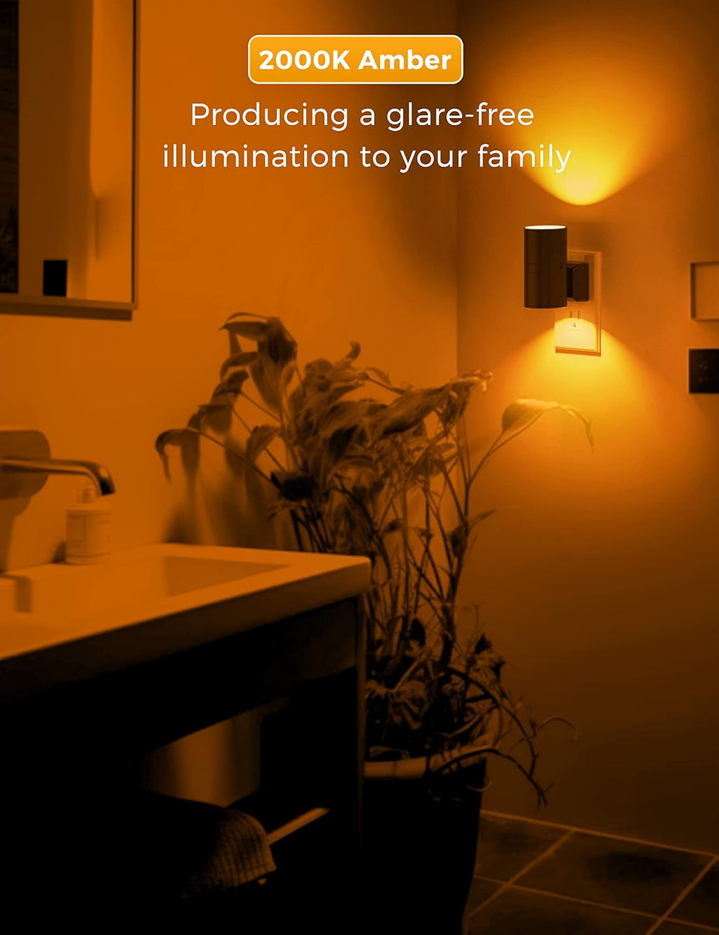 L LOHAS LED Night Light, Amber Nightlight, Dimmable Night Light, Light Sensor, Yellow Nightlight, 0-100LM, Sleep Light for Kids, Soft &…