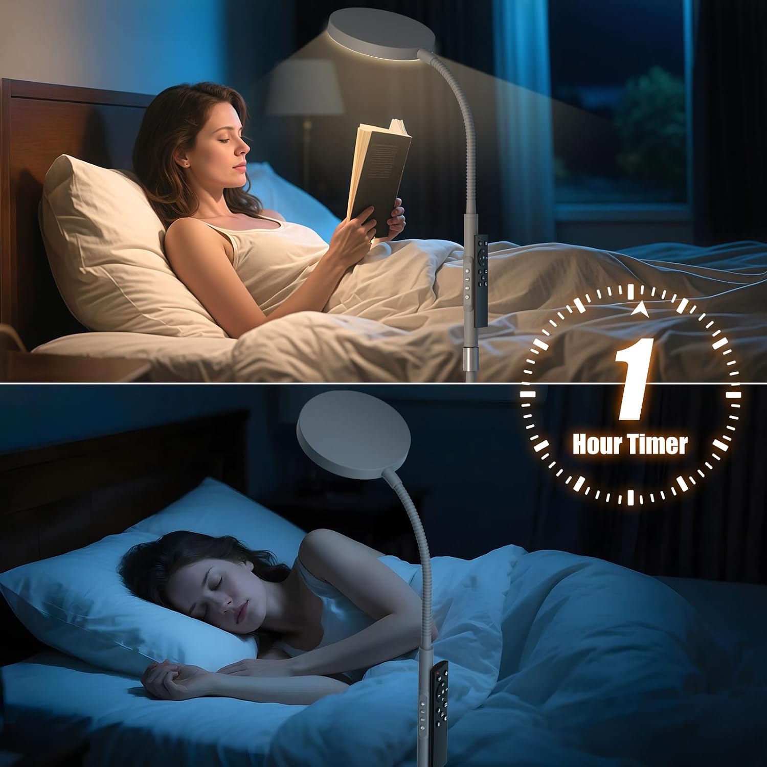 Pacovy Floor Lamp, Adjustable Height Floor Lamps for Living Room Bedroom, 120 LED Super Bright Standing Lamp Remote Control Dimmable Goosen…