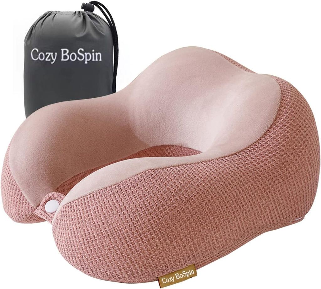 Cozy BoSpin Travel Pillow - Neck Pillow for Traveling, Memory Foam Portable Support Pillow, Comfortable and Lightweight Quick Pack for Campi…