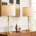G-SAFAVA 22" Table Lamps Mid Century Modern Lamps for Bedroom Living Room Bedside Lamps for Night Stands Wood Nightstand Lamp Gold Small…
