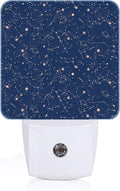 Star Map Night Light, Plug Into Wall for Boys Girls Bedroom Decorative Square Night Light Lamp 0.5w Sleep Friendly
