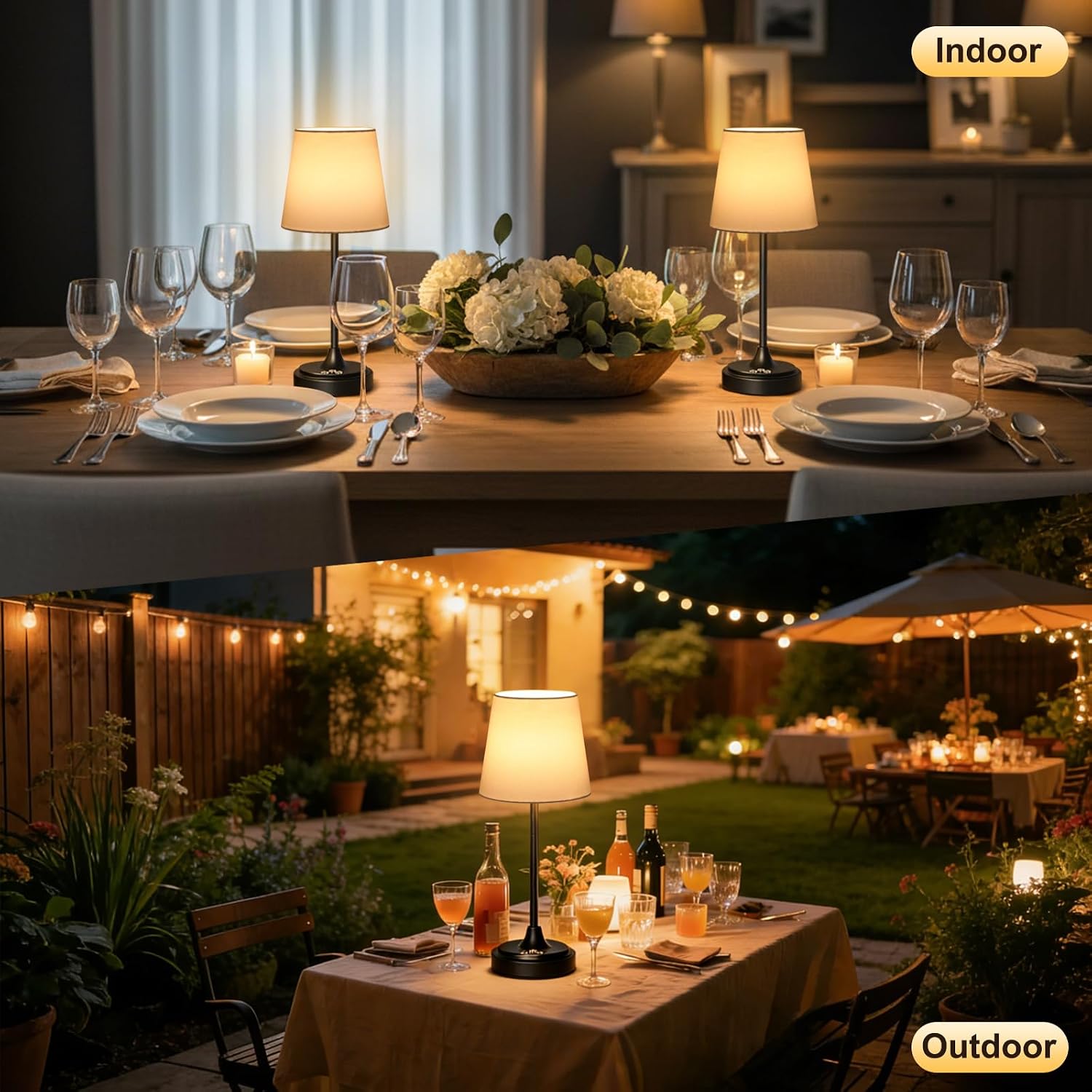 Wowag Cordless Table Lamp Rechargeable,5000mAh Battery Operated Desk Lamp,3 Colors & 7 RGB Stepless Dimmable, Touch Control Ambient Light…