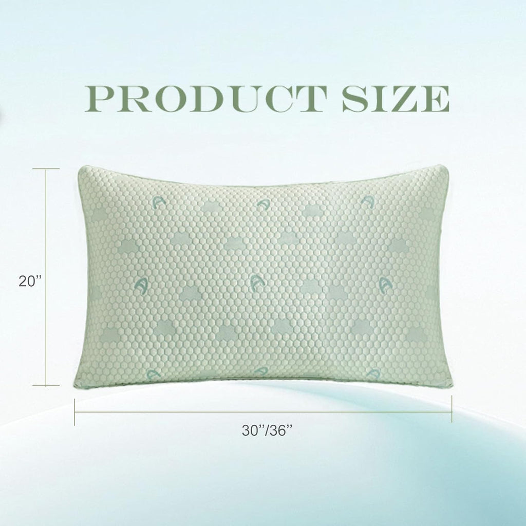 Accuratex Cooling Memory Foam Pillows for Sleeping King Size Set of 2, Adjustable Fluffy Pillows with Removable Cover, Cool Bed Pillow for…