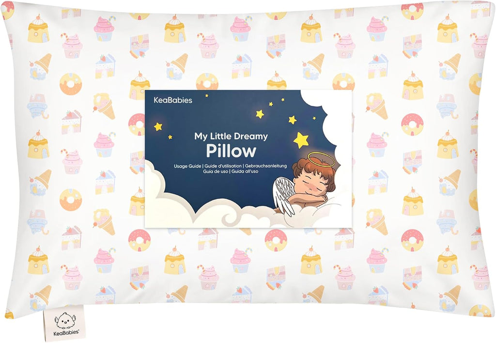 Toddler Pillow with Pillowcase - 13x18 My Little Dreamy Kids Travel Bed Pillows for Sleeping, Organic Cotton Small Pillowcase, Soft &…