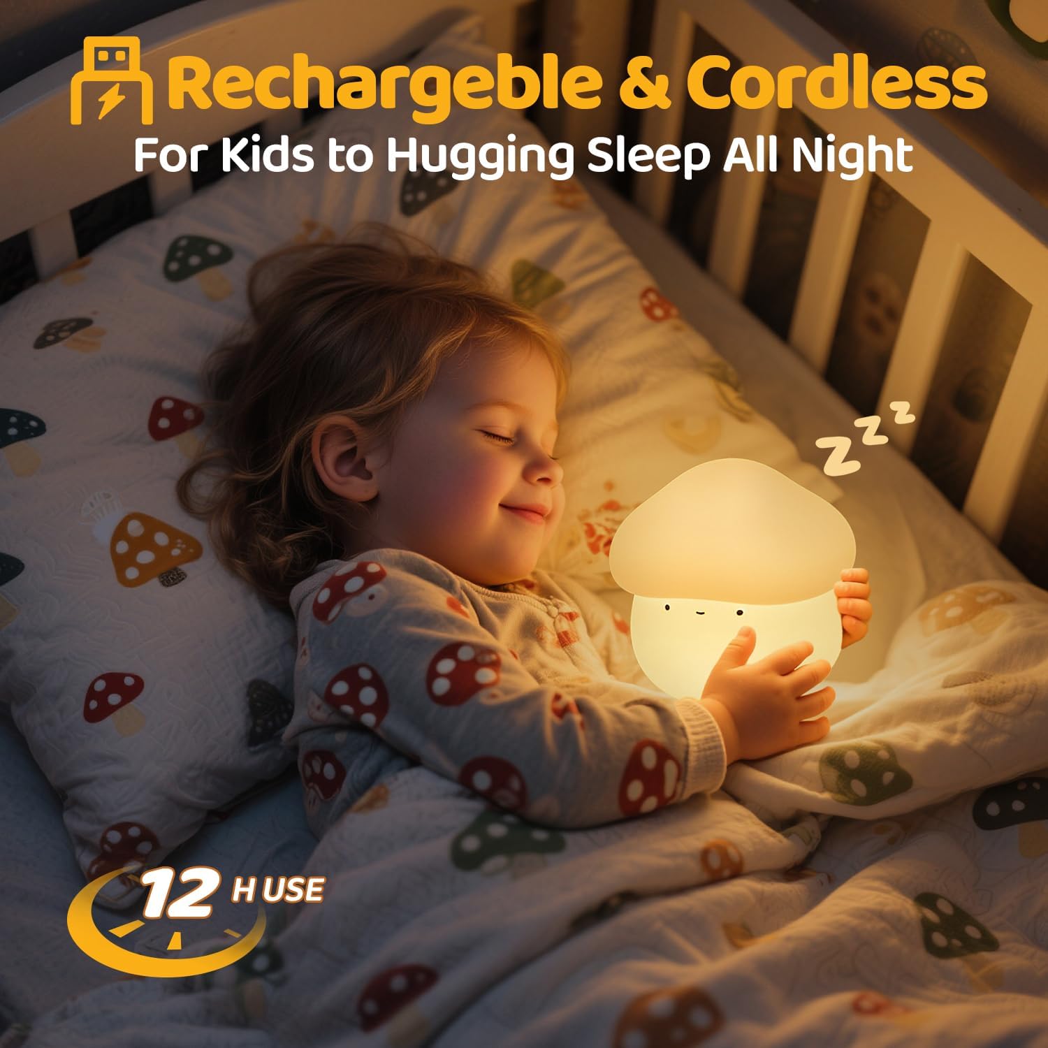 Mubarek Mushroom Lamp, Timer Mushroom Night Light for Kids, Dimmable & Easy Control Cute Lamp, Squishy Silicone Nightlight, Rechargeable…