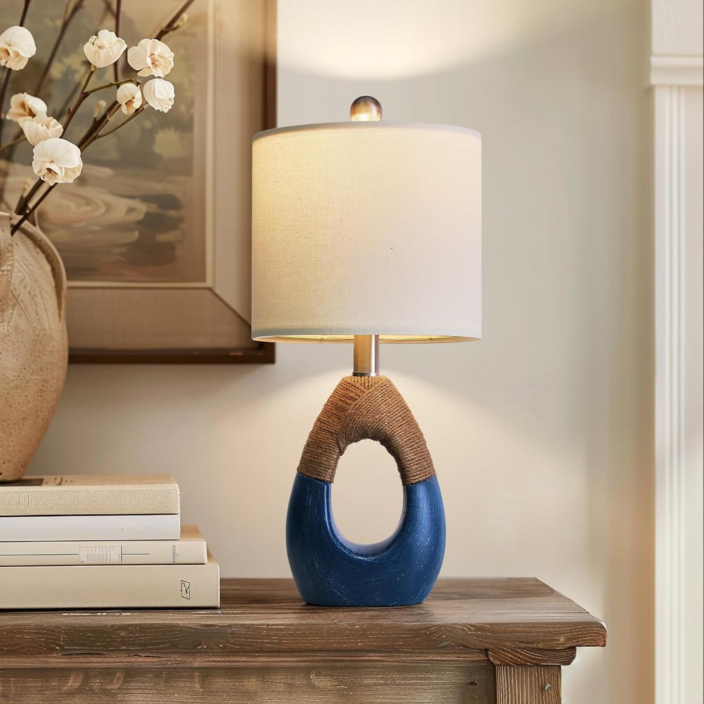 OYEARS 19" Table Lamp for Living Room, Boho Lamp for Bedroom, Bedside for Nightstands, Suitable for Small Space, Coastal Farmhouse, End…