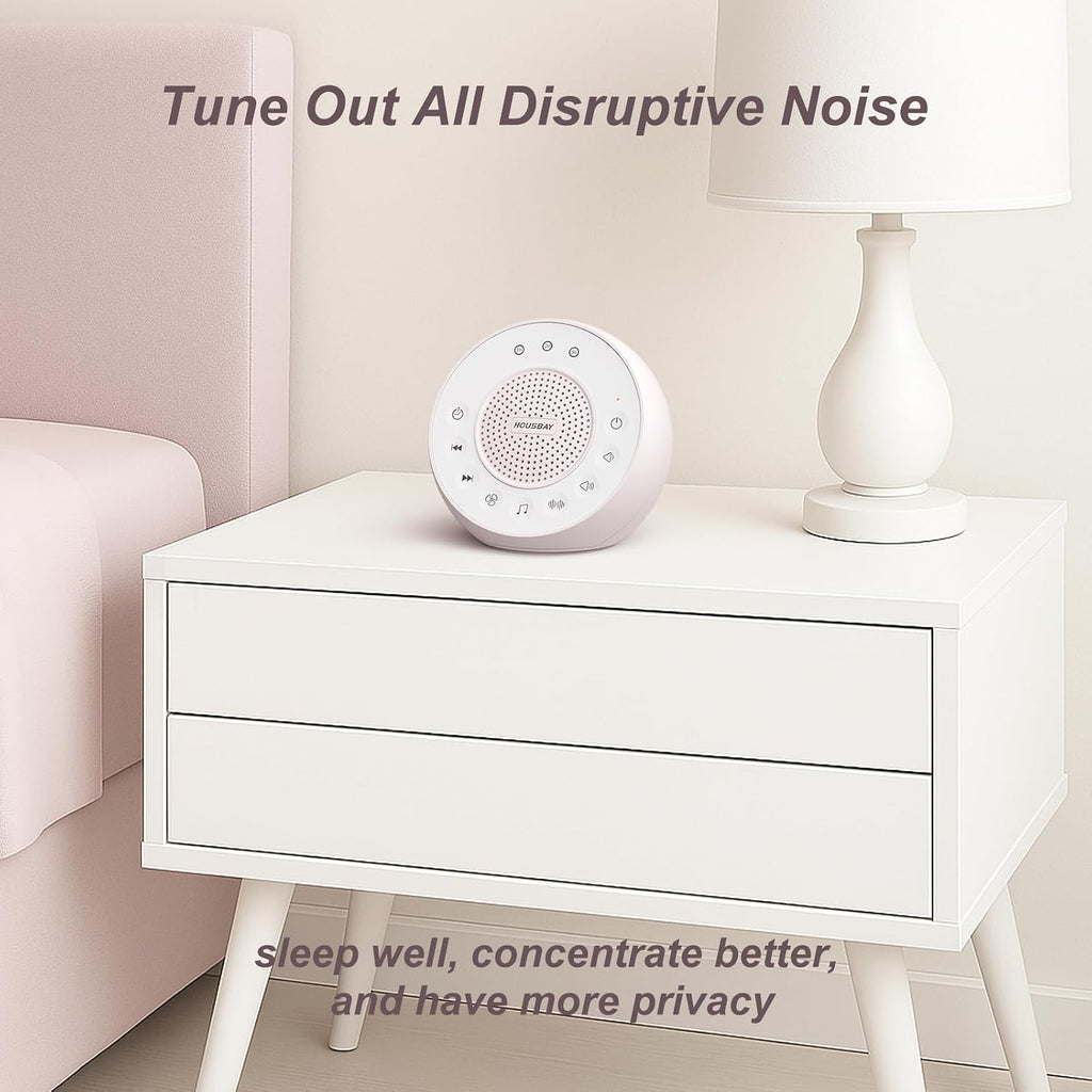 Housbay White Noise Machine with 31 High Fidelity Soothing Sounds, 5W High Power Loud Enough Speaker, Easy Volume Control, Sleep Timer…