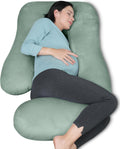Moonpark MOON PARK Pregnancy Pillows for Sleeping - U Shaped Full Body Maternity Pillow with Removable Cover - Support for Back, Legs, Bell…