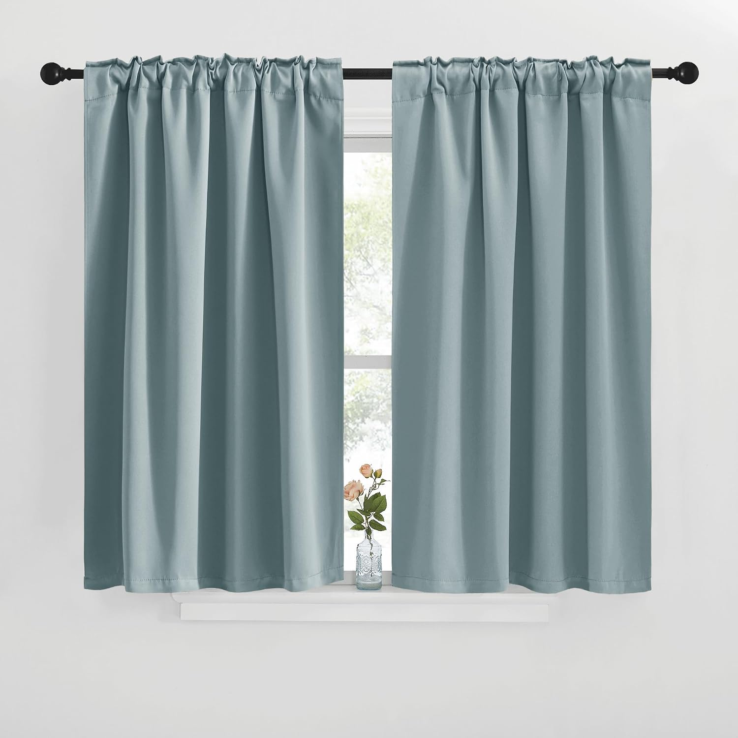 NICETOWN Blackout Window Curtains for Camper - (Stormy Sea Color) 42x40 Inch, 2 Panels Set, Thermal Insulated Room Darkening Blackout…