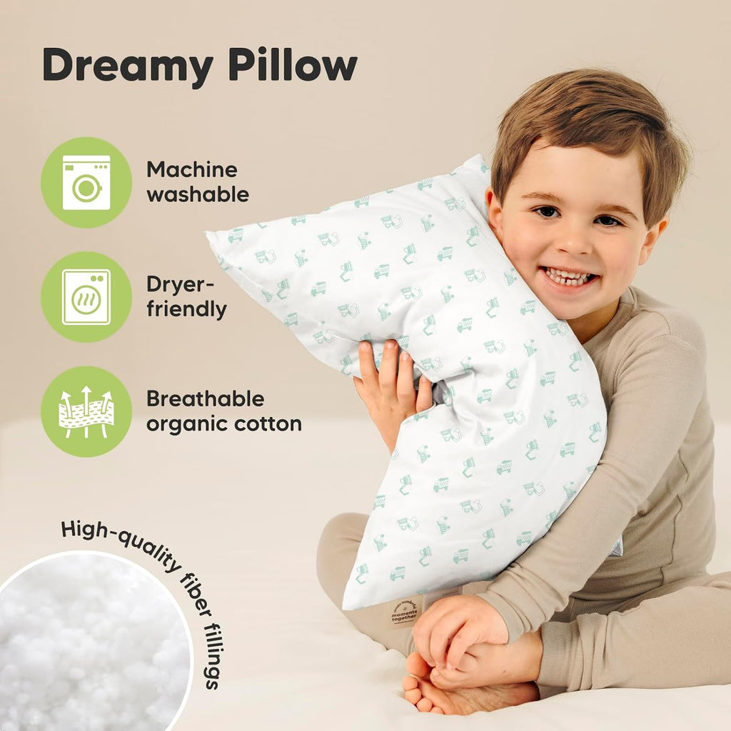 KeaBabies 2-Pack Toddler Pillows 2 Year Old to 5-13x18 Soft Organic Cotton Kids Pillow for Sleeping, Travel, School, Daycare, Nap…