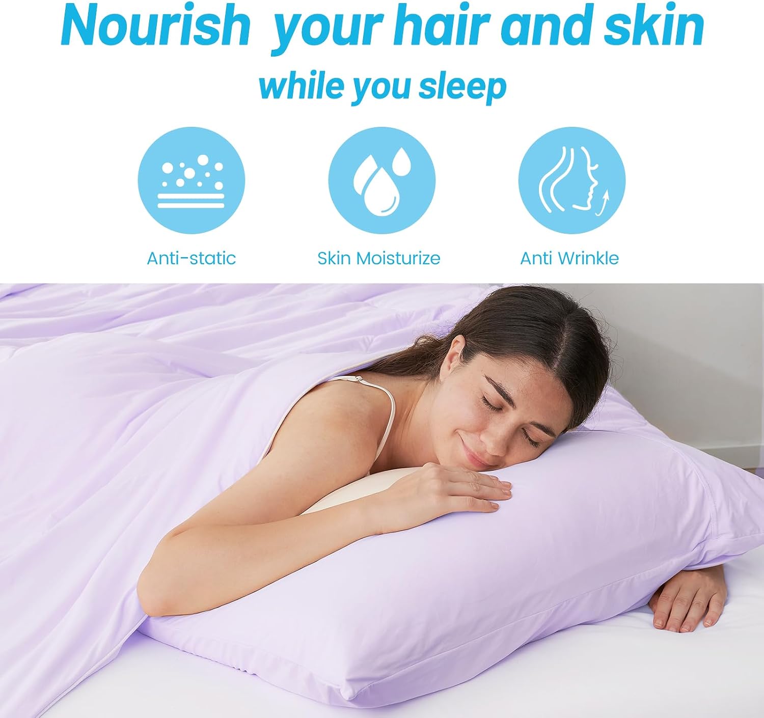 CozyBliss Cozy Bliss 2pcs Cooling Pillow Cases Set for Hot Sleepers & Night Sweats, Q-Max 0.5 Silky Wrinkle-Free Pillow Covers with Envelop…