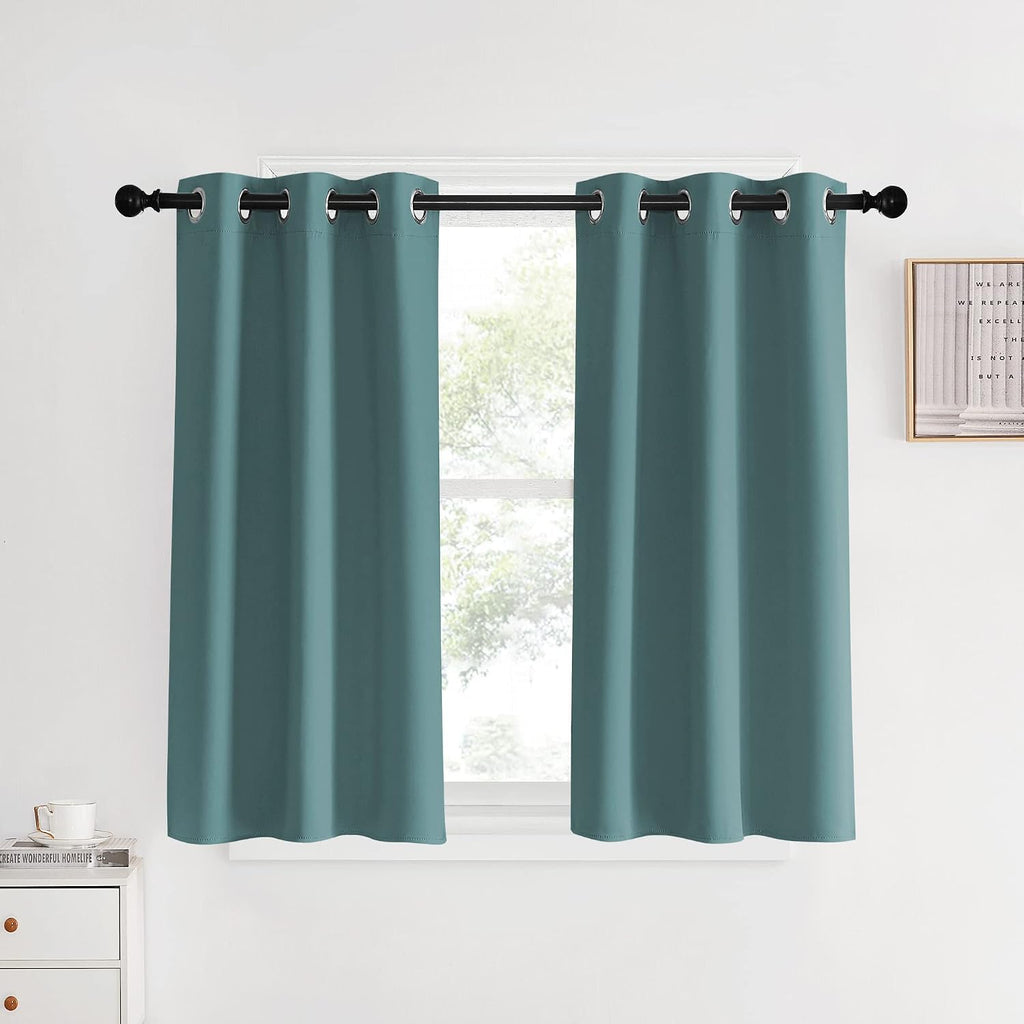 NICETOWN Modern Blackout Curtains Noise Reducing, Greyish Blue, 2 Panels, W34 x L40 -Inch, Thermal Insulated and Privacy Room Darkening…