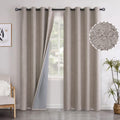 YoungsTex Taupe Linen Blackout Curtains 84 Inches Length for Living Room, Heat Blocking Room Darkening Window Treatments with Grommet Therm…