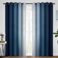 Yakamok Blue Ombre Curtains Room Darkening Grommet Curtains for Bedroom, Light Blocking Thermal Insulated Window Drapes for Living Room(2 P…