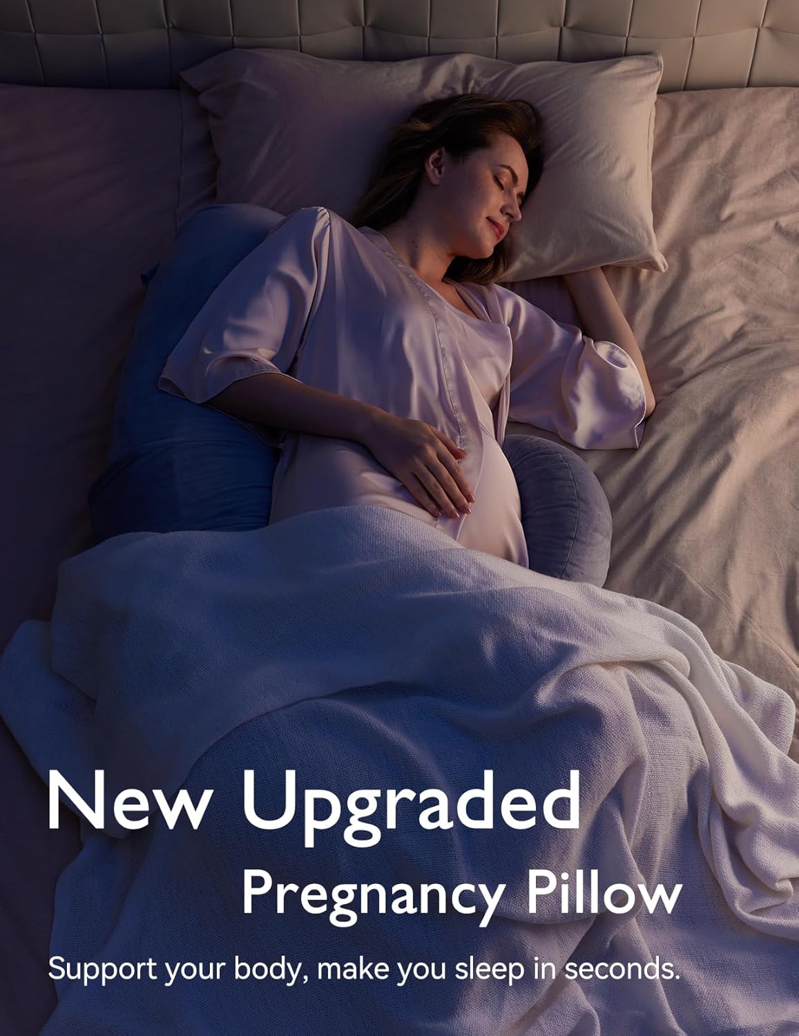 Momcozy Pregnancy Pillow, Original F Shaped Maternity Pillow for Pregnant Women with Adjustable Wedge Pillow, Full Body Support Pregnancy P…