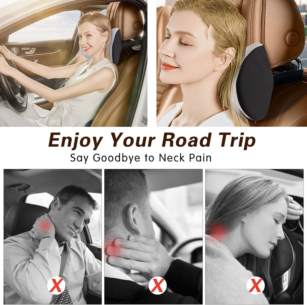 SPRFUFLY Cozy Car Headrest Pillow, Car Pillow for Driving with Adjustable Strap, Breathable Removable Cover & Ergonomic Design - Softness…