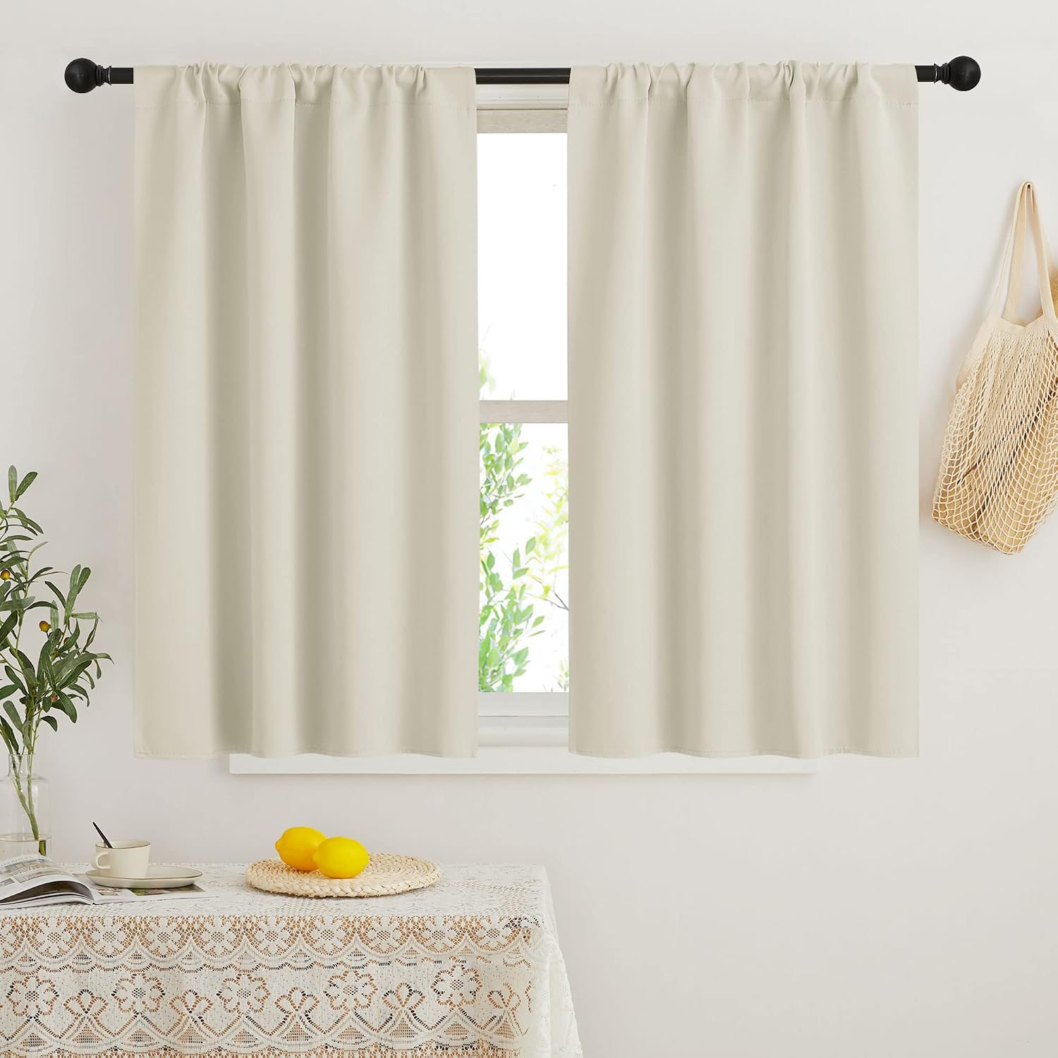 Rybhome RYB HOME Short Curtains for Bedroom, Room Darkening Insulated Summer Heat Light UV Blocking Energy Saving Drapes for Nursery, Width…