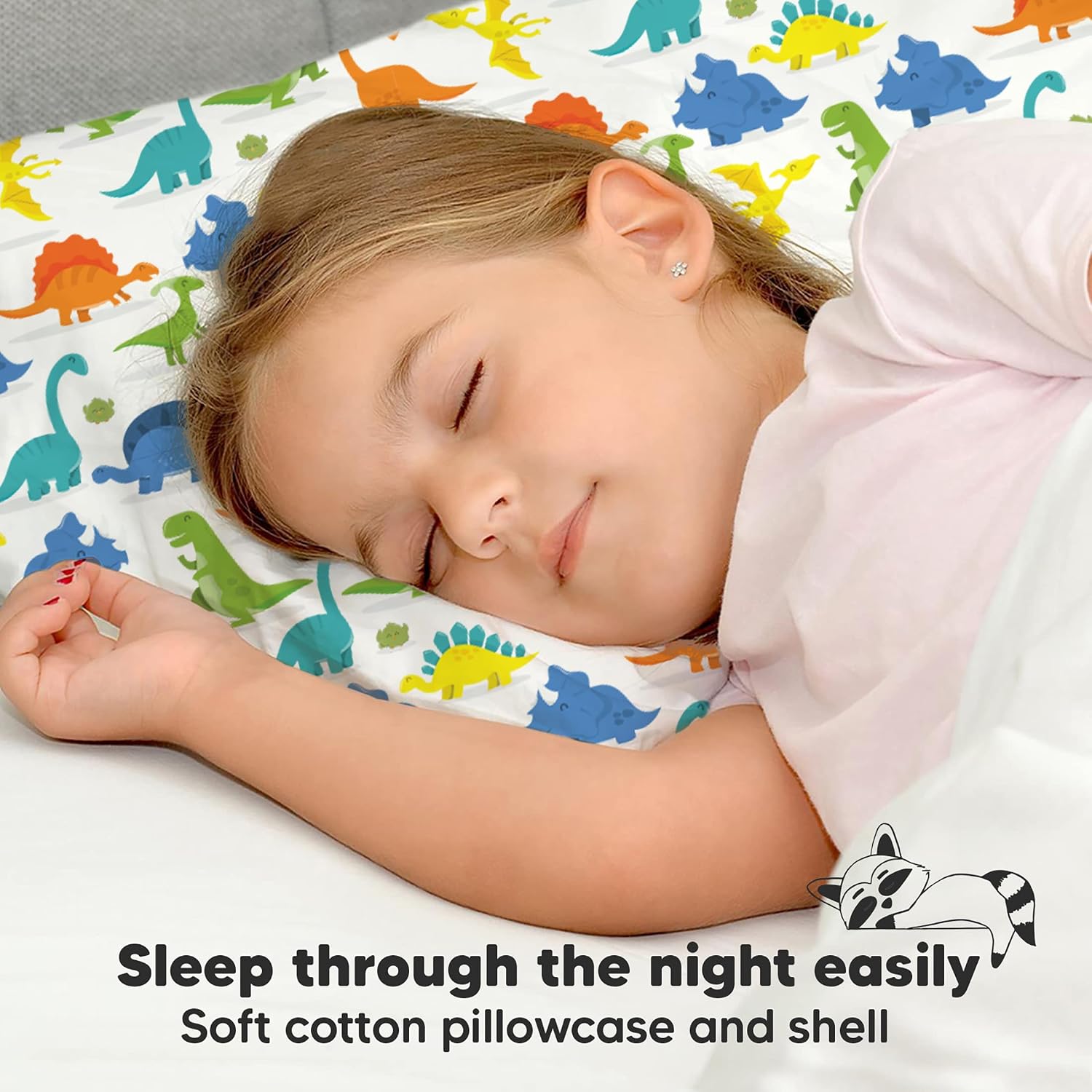 Toddler Pillow with Pillowcase - 13x18 My Little Dreamy Kids Travel Bed Pillows for Sleeping, Organic Cotton Small Pillowcase, Soft &…