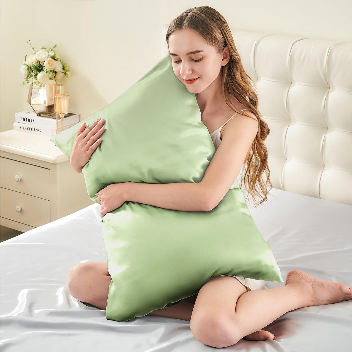 Infiixso Mulberry Silk Pillowcase for Hair and Skin, Silk Pillow Cases Standard Size with Hidden Zipper 20"x26", Extraordinary Smooth and S…