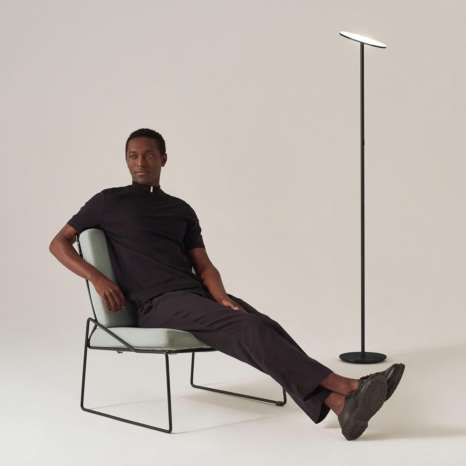 Brightech Sky LED Floor lamp, Torchiere Super Bright Floor Lamp for Living Room Decor & Office - Dimmable, Tall Standing Torch Lamp with Wa…