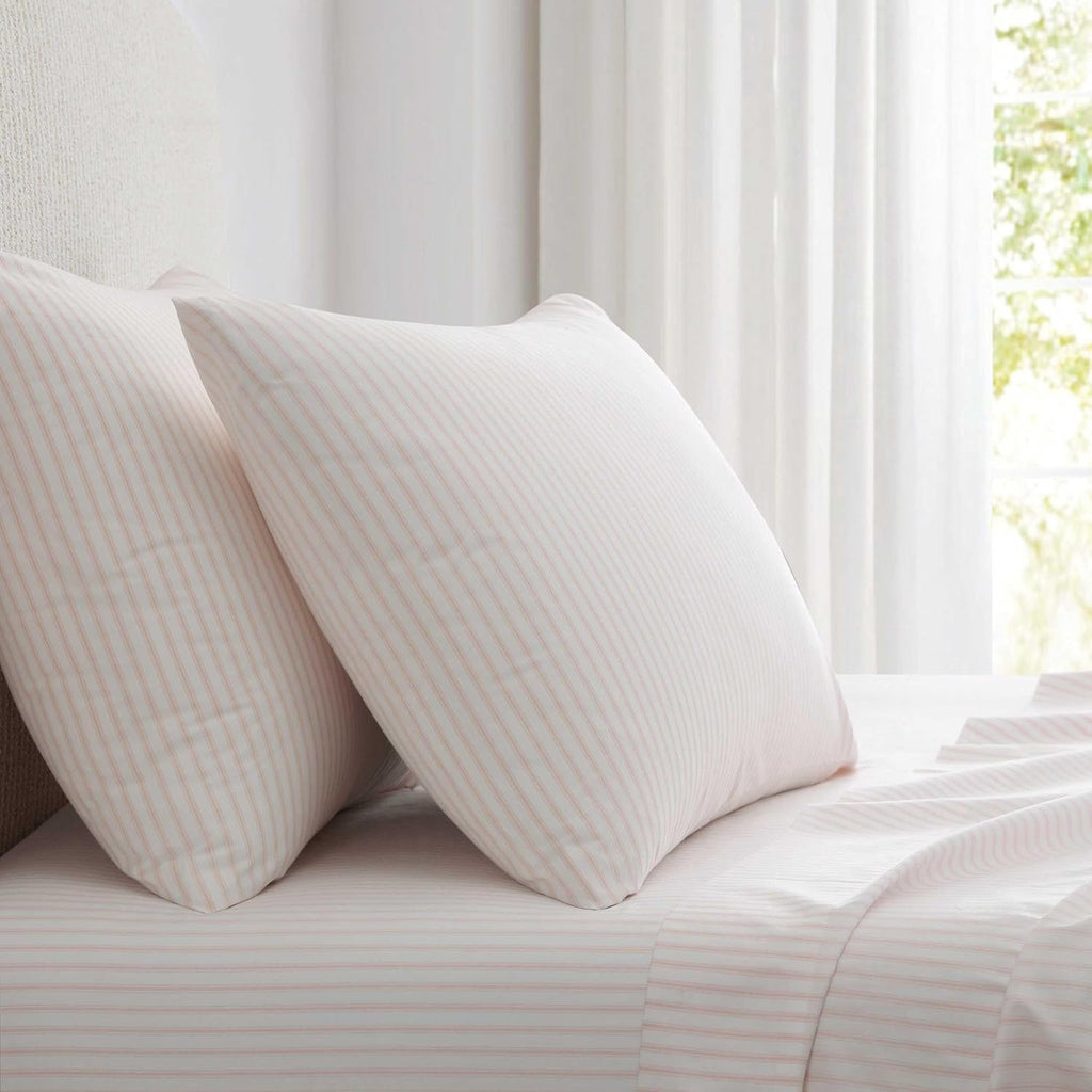 MarthaStewart Martha Stewart - King Size Sheets Set, Crisp & Tailored Cooling Sheets with a Smooth Cotton Percale Lightweight Feel - Bed Sh…
