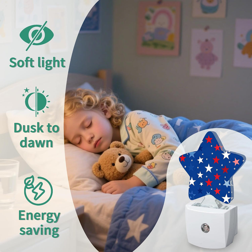 Star Night Light with Dusk to Dawn Sensor, Stars Plug in Night Light for Kids Bedroom Nursery, Soft Warm Glow Lamp for Hallway Bathroom…
