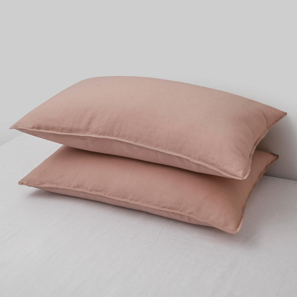Chuffed Linen Pillowcases 2 Pack 100% Linen Standard Pillow Cases, Breathable and Cooling Washed Pillowshams with Zipper Closure, 20x36 Inc…