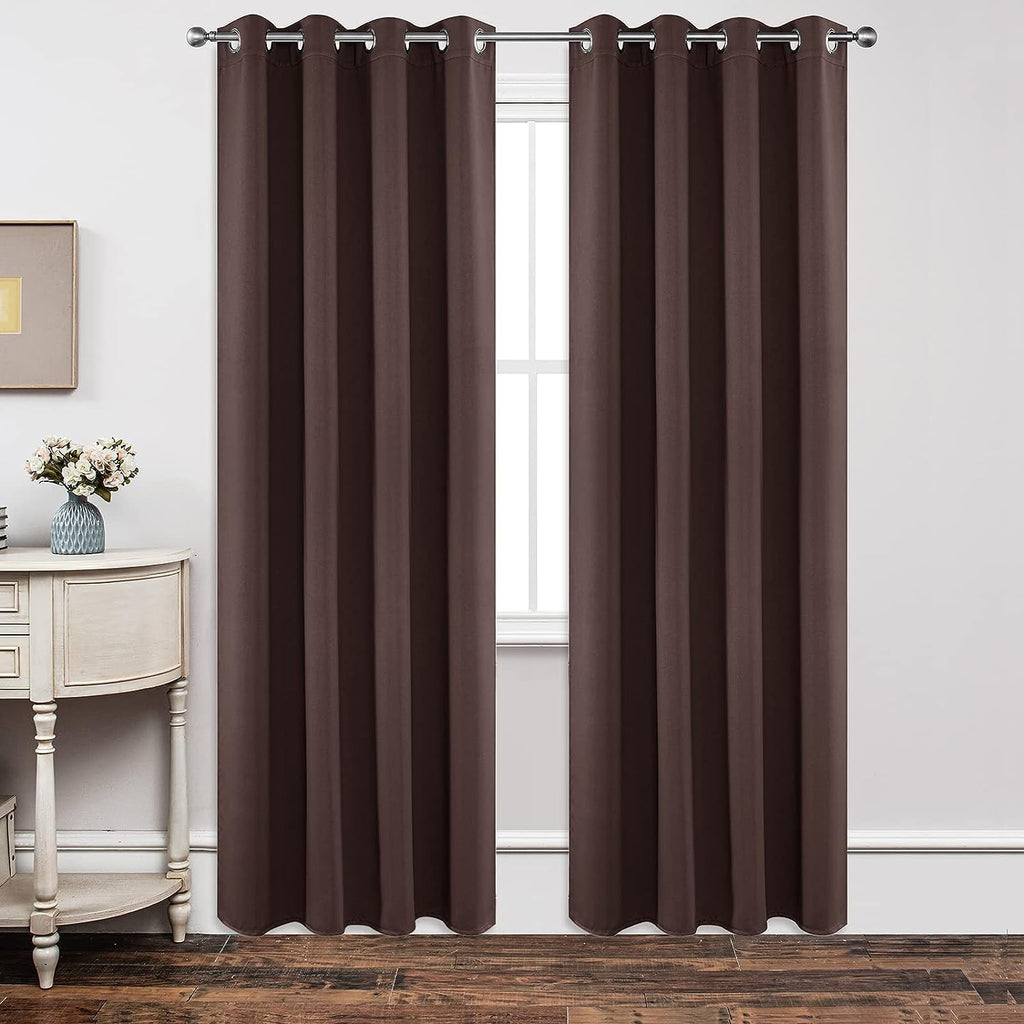Joydeco Blackout Curtains 84 inches Long 2 Panels Set, Thermal Insulated Long Curtains & Drapes 2 Burg, Room Darkening Grommet Drapes for B…