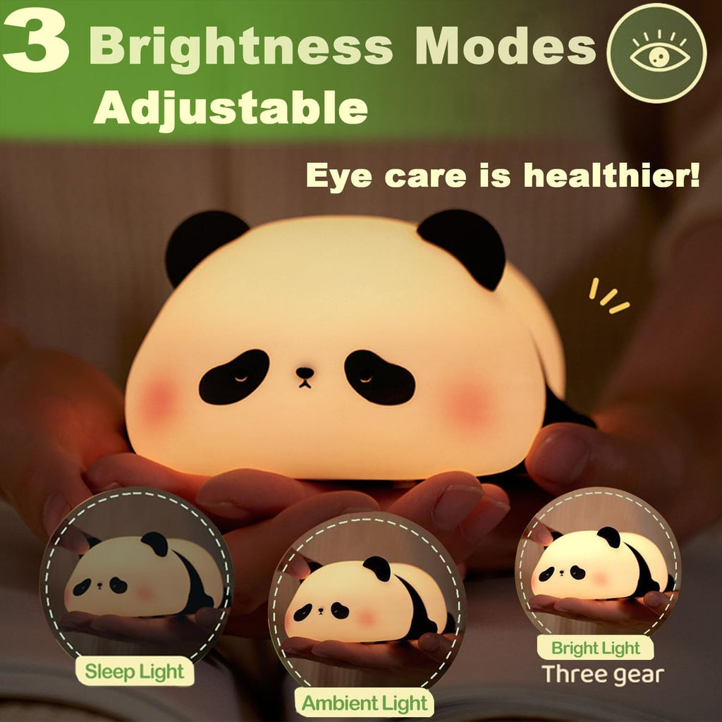 DREAMING MY DREAM Cute Panda Night Light, LED Squishy Novelty Animal Night Lamp, 3 Level Dimmable Nursery Nightlight for Breastfeeding…