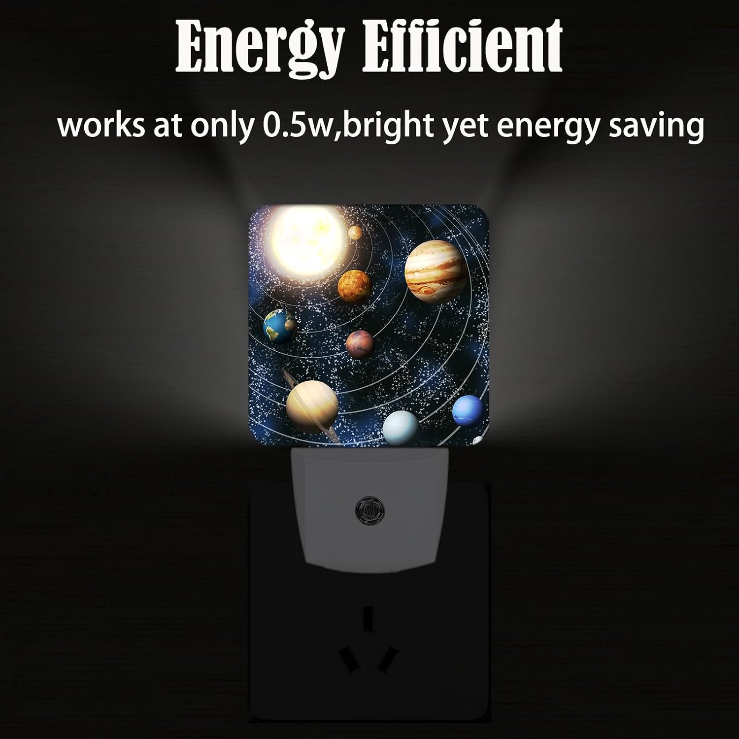 Solar System Planets Night Light, Plug-in Nightlights Auto Sensor Night Lamp Dusk-to-Dawn Lamp Home Decor for Nursery Children Girls Boys