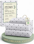 LaneLinen LANE LINEN 100% Organic Cotton Twin XL Sheets Set 3-Piece Pure Percale Bedsheets Bedding Breathable Fits Mattress Upto 15" Deep -…