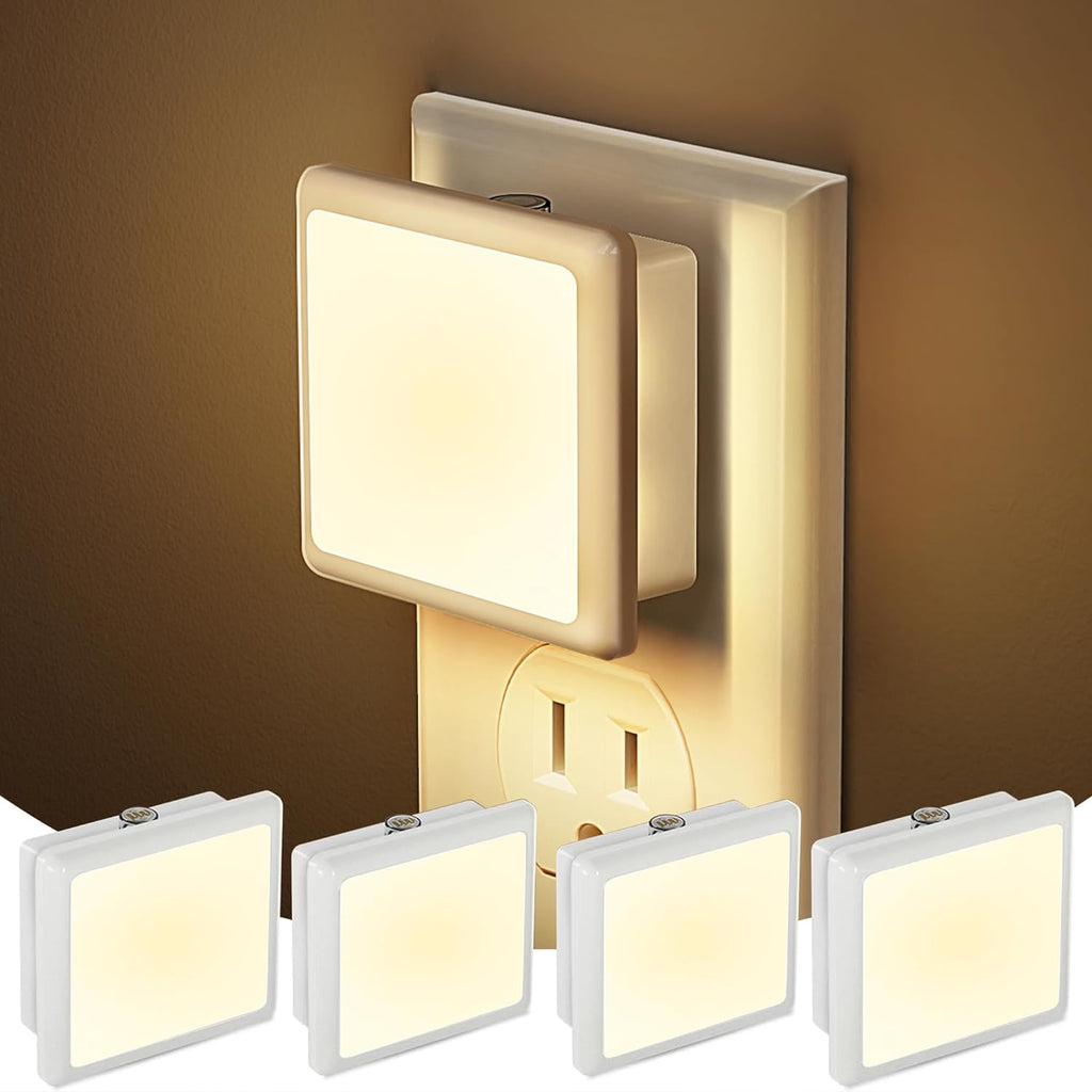 JandCase Night Light, 4 Pack Night Lights Plug into Wall with Auto Light Sensor, 3000K Warm White Nightlight Plug in, LED Night Lights…
