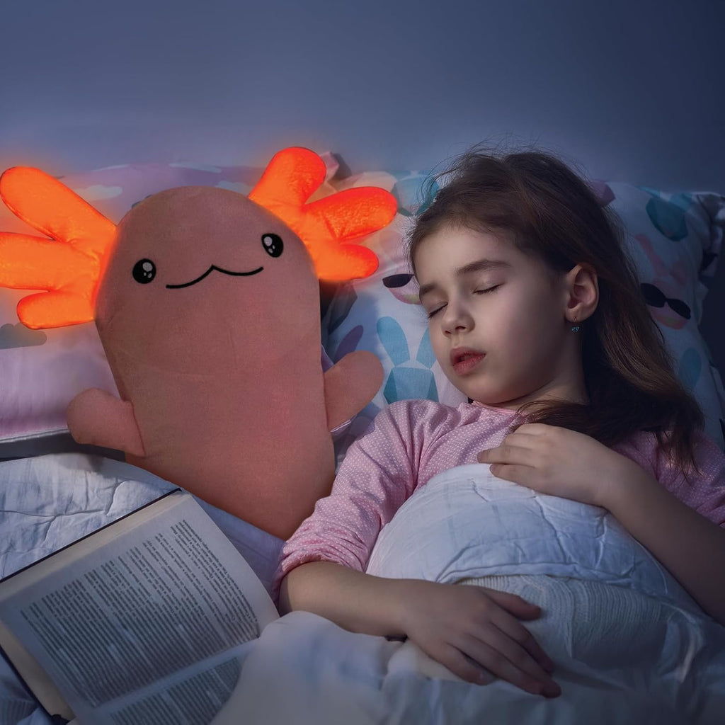 MaoGoLan Giant Axolotl Plush Body Pillow for Girls, Hot Pink Axolotl Stuffed Animal for Kids Adults, Large Salamander Plush Glow in The Dar…