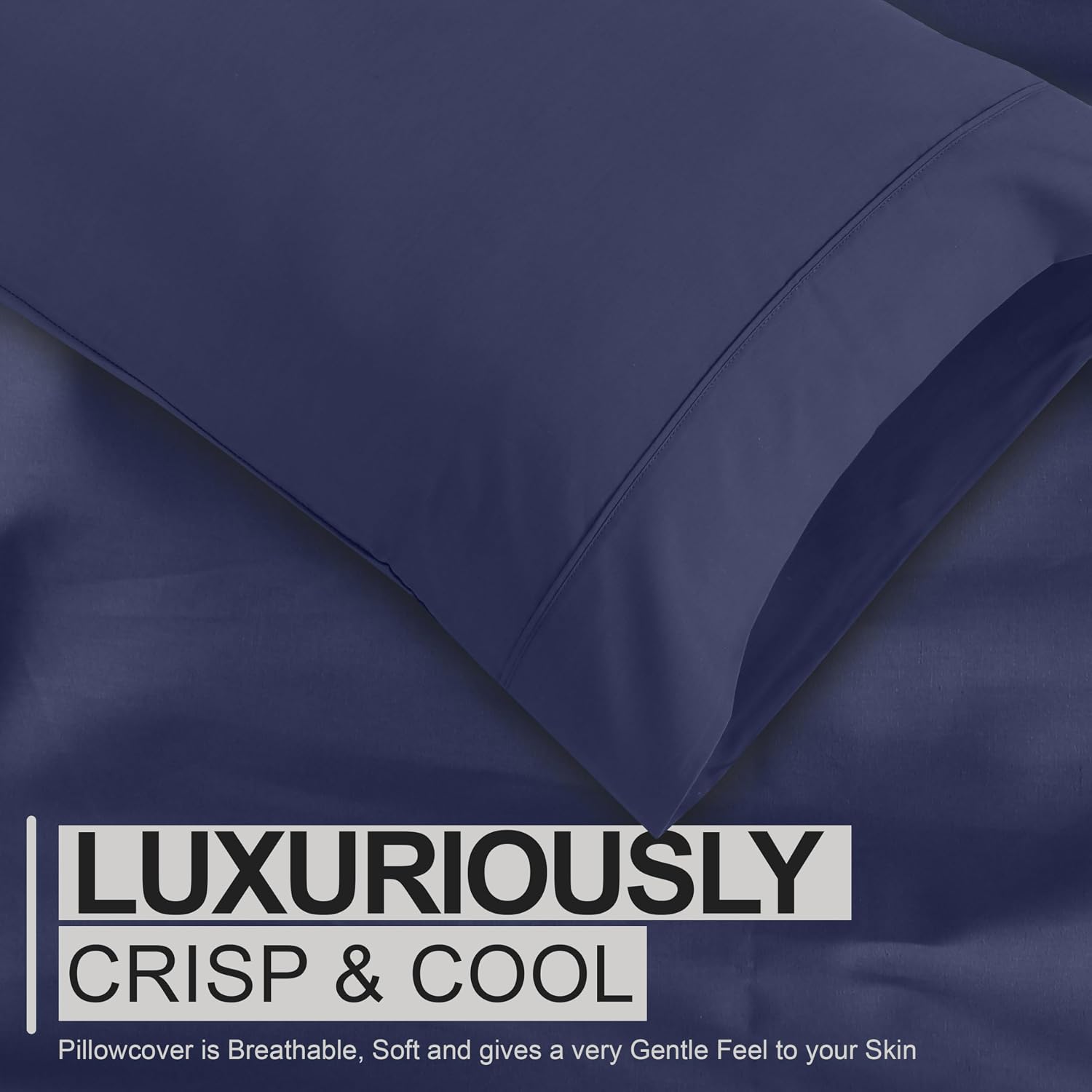 Ruvanti 100% Cotton Percale Sheets Split King Size – Crisp Cooling Bed Sheets for Hot Sleepers, Deep Pocket 16”, Soft Breathable & Durable…