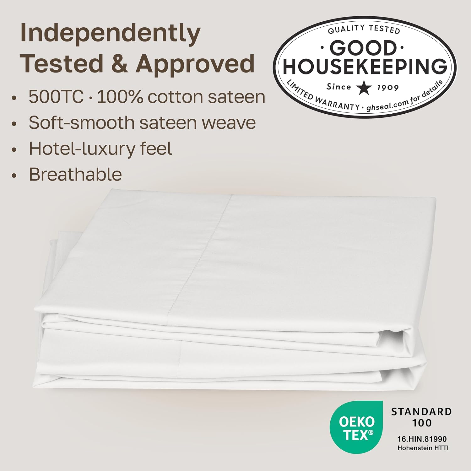 California Design Den 100% Cotton Pillow Cases King Size Set of 2 - Soft and Silky 500 Thread Count Sateen, Smooth and Comfortable with a…