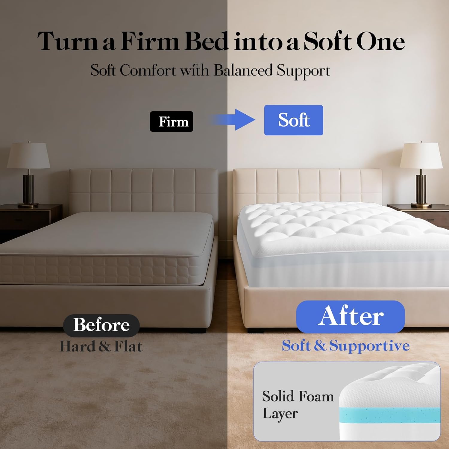 OhGeni Cooling 4 Inch Twin Size Dual Layer Mattress Topper 2 Pack, 2 Inch Gel Memory Foam, 2 Inch Soft Pillow Top Pad, Washable Bedroom Cov…